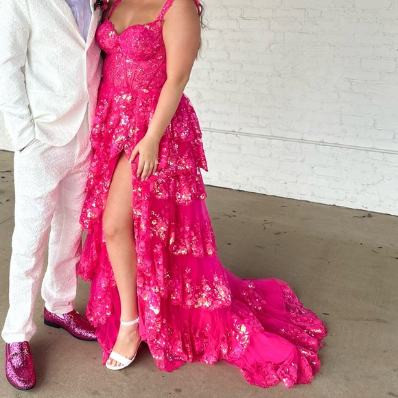 Sherri Hill Dresses & Skirts - Vibrant Pink Floral Gown